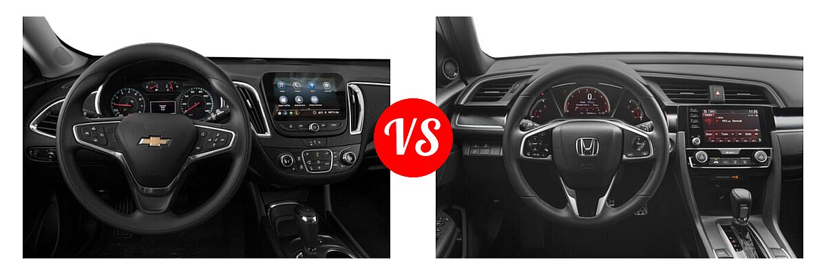 2021 Chevrolet Malibu Sedan LT vs. 2021 Honda Civic Sedan Sport - Dashboard Comparison