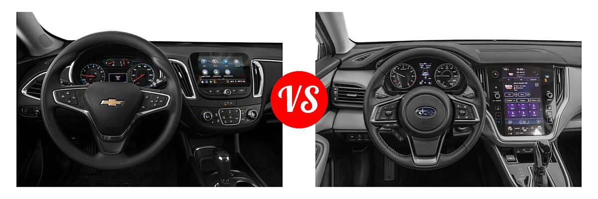2021 Chevrolet Malibu Sedan LT vs. 2021 Subaru Legacy Sedan Premium - Dashboard Comparison