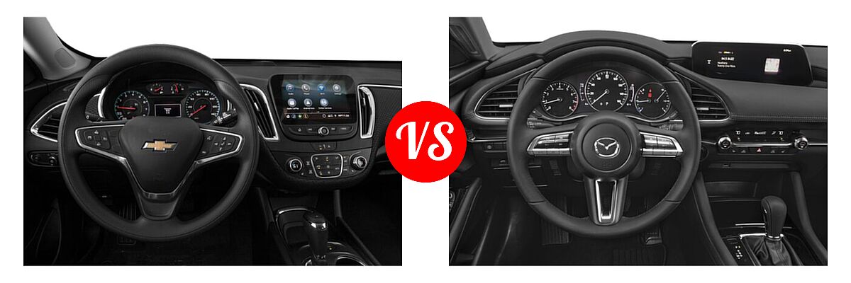 2021 Chevrolet Malibu Sedan LT vs. 2021 Mazda 2 Sedan Preferred - Dashboard Comparison