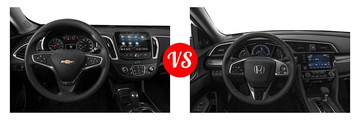 2021 Chevrolet Malibu Sedan LT vs. 2021 Honda Civic Sedan EX - Dashboard Comparison