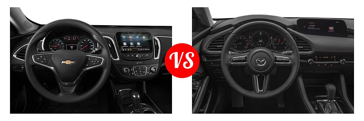 2021 Chevrolet Malibu Sedan LT vs. 2021 Mazda 2 Sedan Select - Dashboard Comparison