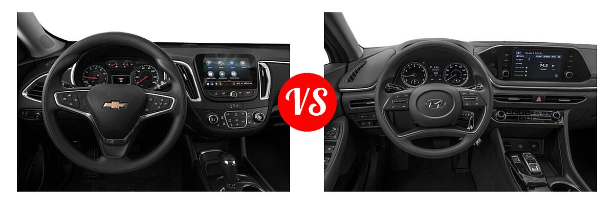 2021 Chevrolet Malibu Sedan LT vs. 2021 Hyundai Sonata Sedan SE - Dashboard Comparison