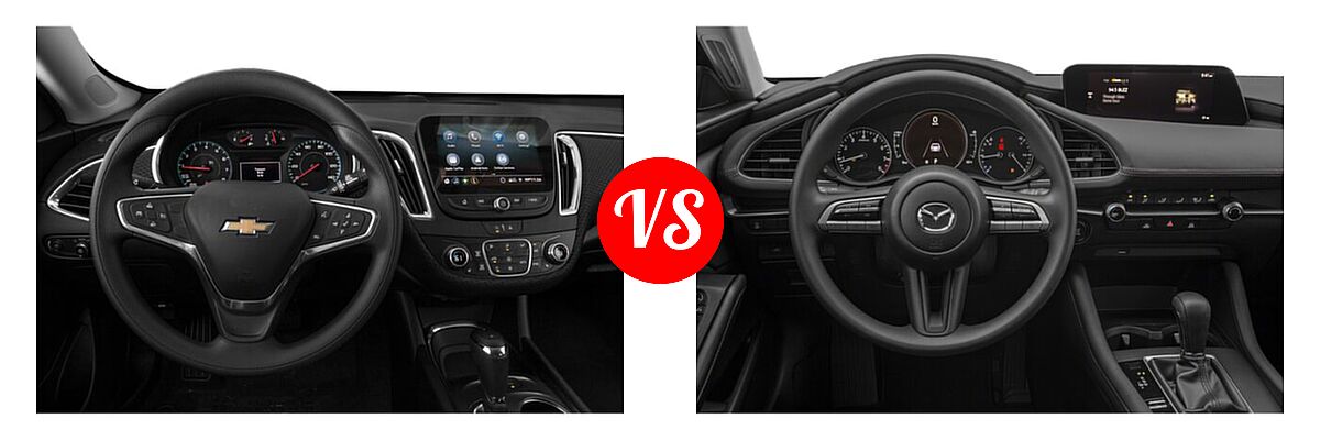 2021 Chevrolet Malibu Sedan LT vs. 2021 Mazda 2 Sedan 2.0 - Dashboard Comparison