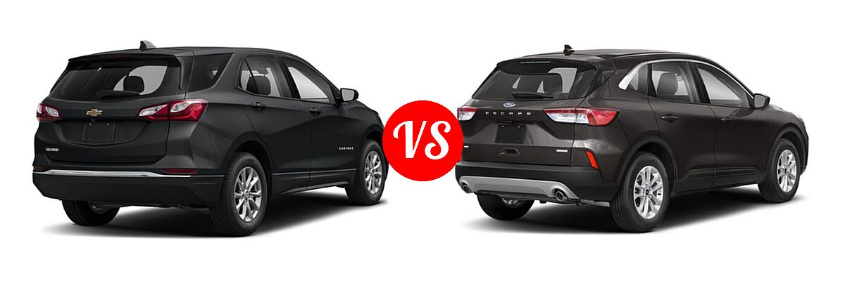 2021 Chevrolet Equinox SUV L / LS vs. 2021 Ford Escape SUV S / SE - Rear Right Comparison