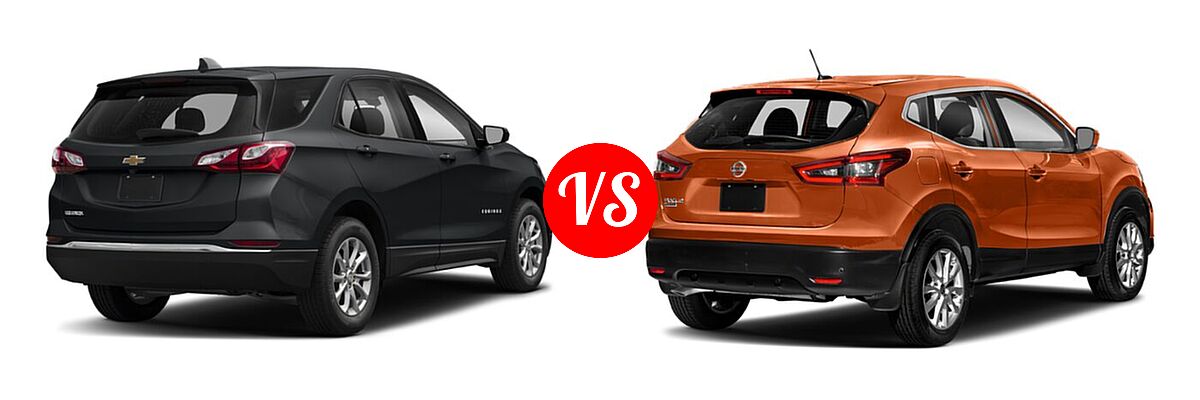 2021 Chevrolet Equinox SUV L / LS vs. 2021 Nissan Rogue Sport SUV S / SV - Rear Right Comparison