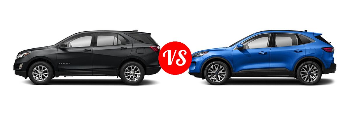 2021 Chevrolet Equinox SUV L / LS vs. 2021 Ford Escape SUV Titanium - Side Comparison