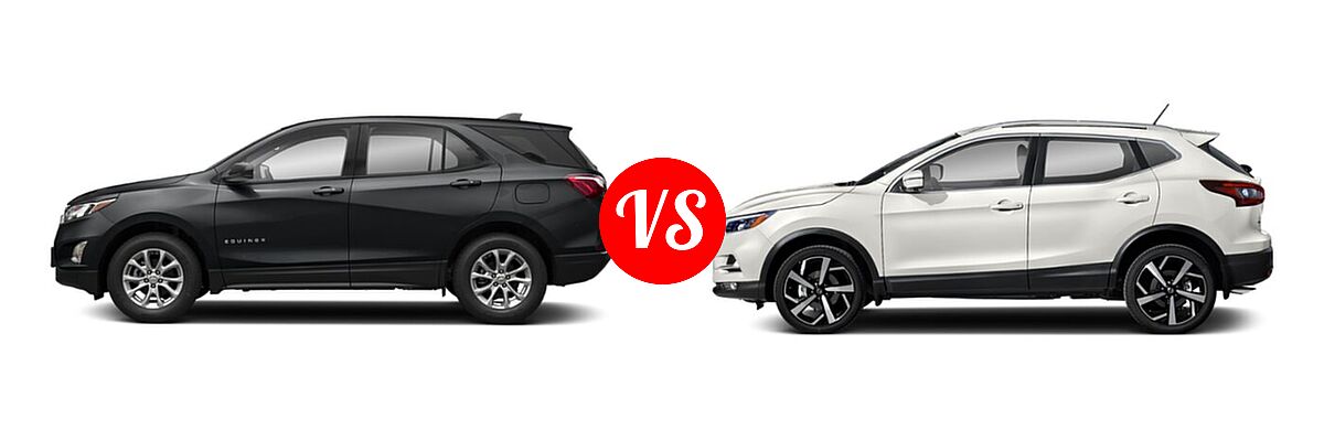 2021 Chevrolet Equinox SUV L / LS vs. 2021 Nissan Rogue Sport SUV SL - Side Comparison