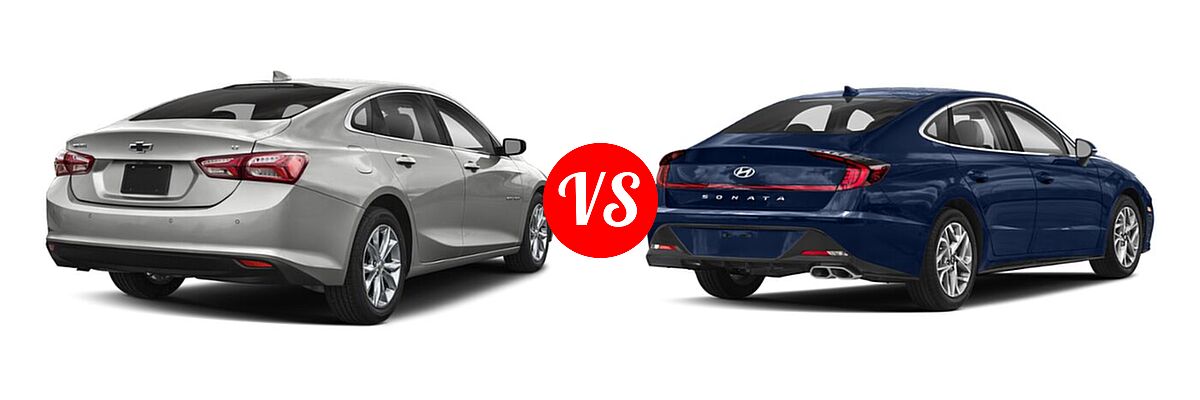 2021 Chevrolet Malibu Sedan LT vs. 2021 Hyundai Sonata Sedan SEL / SEL Plus - Rear Right Comparison