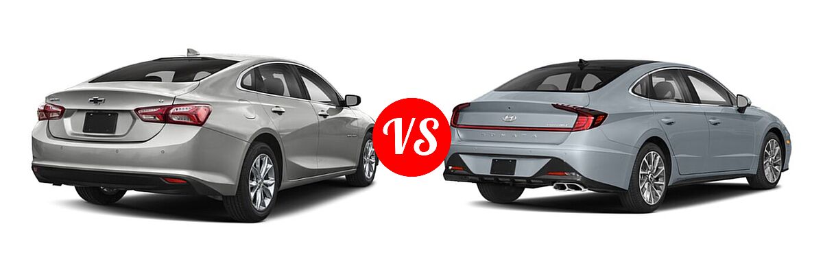 2021 Chevrolet Malibu Sedan LT vs. 2021 Hyundai Sonata Sedan Limited - Rear Right Comparison