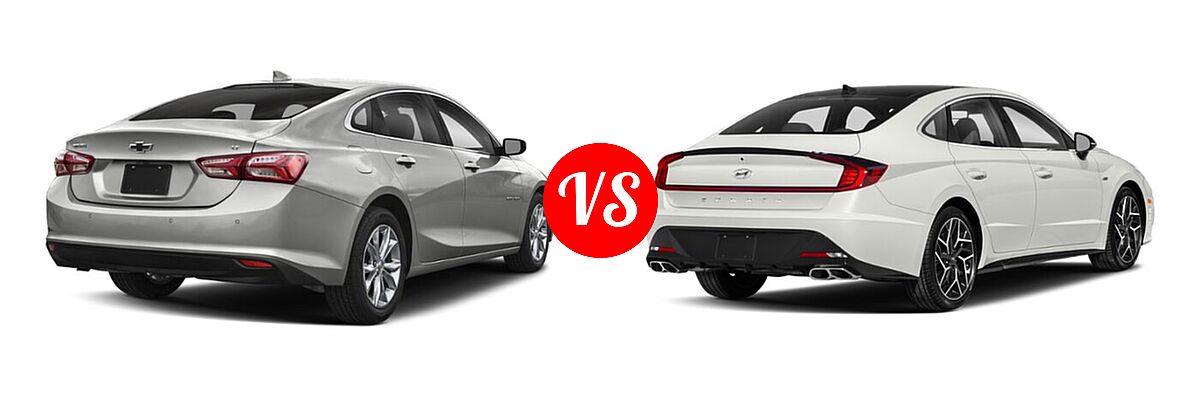 2021 Chevrolet Malibu Sedan LT vs. 2021 Hyundai Sonata Sedan N Line - Rear Right Comparison