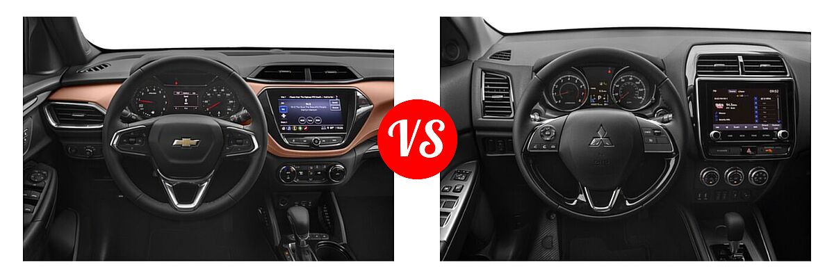 2021 Chevrolet Trailblazer SUV ACTIV vs. 2021 Mitsubishi Outlander Sport SUV GT / SE - Dashboard Comparison
