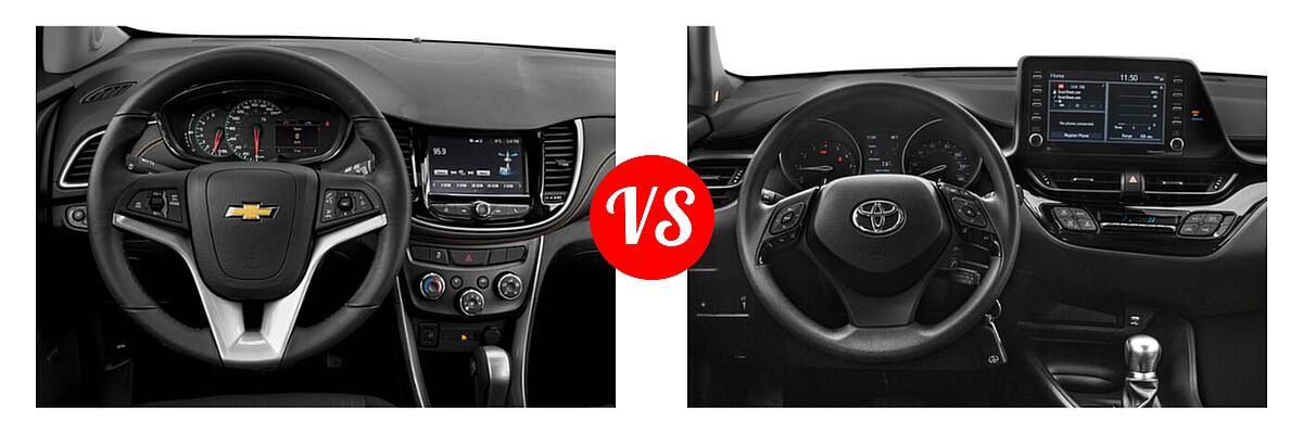 2021 Chevrolet Trax SUV LT vs. 2021 Toyota C-HR SUV LE / Nightshade / XLE - Dashboard Comparison