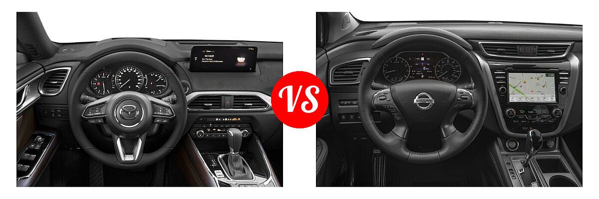 2021 Mazda CX-9 SUV Signature vs. 2021 Nissan Murano SUV Platinum / SL - Dashboard Comparison