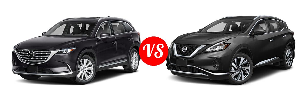 2021 Mazda CX-9 SUV Signature vs. 2021 Nissan Murano SUV Platinum / SL - Front Left Comparison