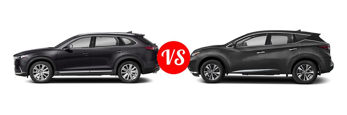2021 Mazda CX-9 SUV Signature vs. 2021 Nissan Murano SUV S / SV - Side Comparison