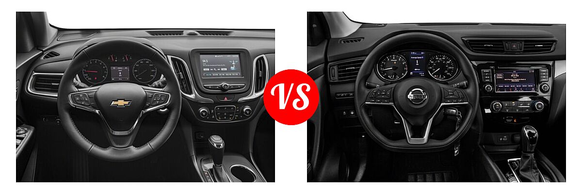 2021 Chevrolet Equinox SUV LT vs. 2021 Nissan Rogue Sport SUV S / SV - Dashboard Comparison