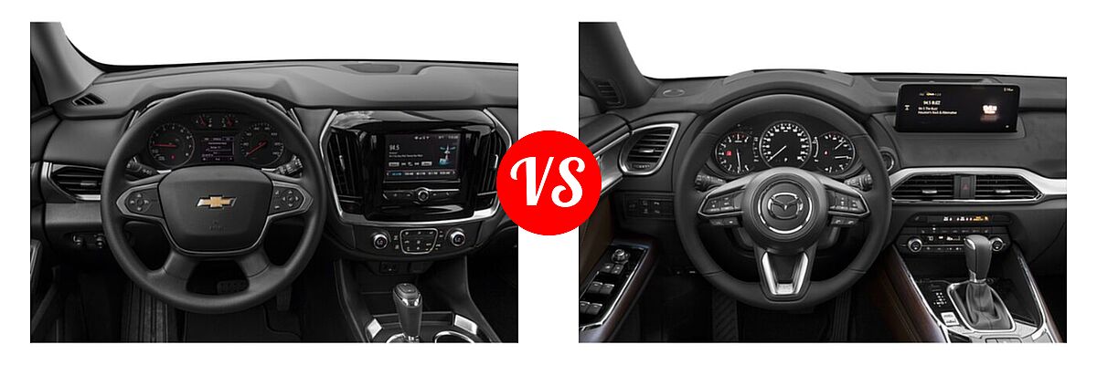 2021 Chevrolet Traverse SUV L / LS vs. 2021 Mazda CX-9 SUV Signature - Dashboard Comparison