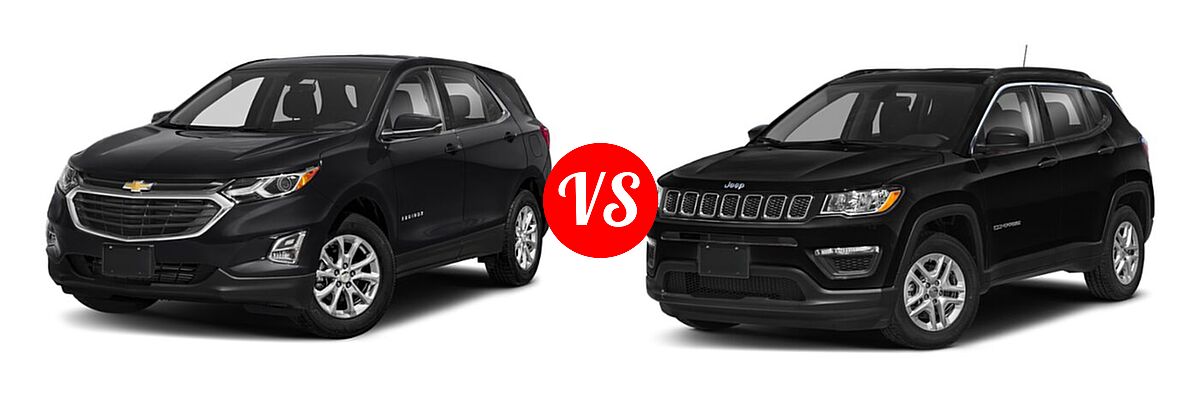 2021 Chevrolet Equinox SUV LT vs. 2021 Jeep Compass SUV 80th Anniversary / Altitude / Latitude / Limited / Sport - Front Left Comparison