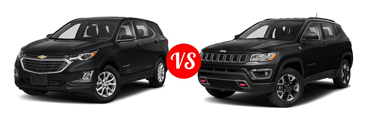2021 Chevrolet Equinox SUV LT vs. 2021 Jeep Compass SUV Trailhawk - Front Left Comparison