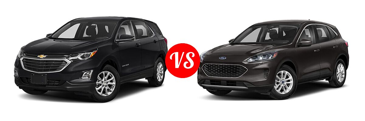 2021 Chevrolet Equinox SUV LT vs. 2021 Ford Escape SUV S / SE - Front Left Comparison