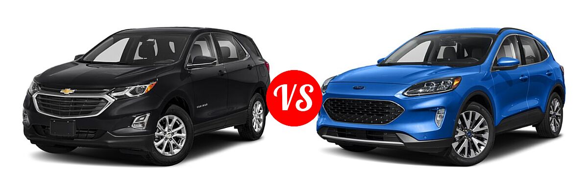 2021 Chevrolet Equinox SUV LT vs. 2021 Ford Escape SUV Titanium - Front Left Comparison