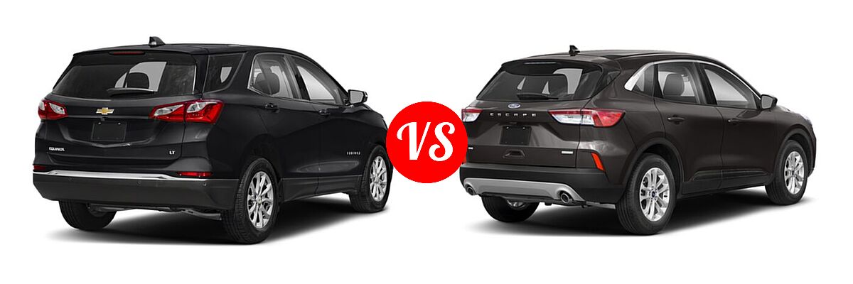 2021 Chevrolet Equinox SUV LT vs. 2021 Ford Escape SUV S / SE - Rear Right Comparison