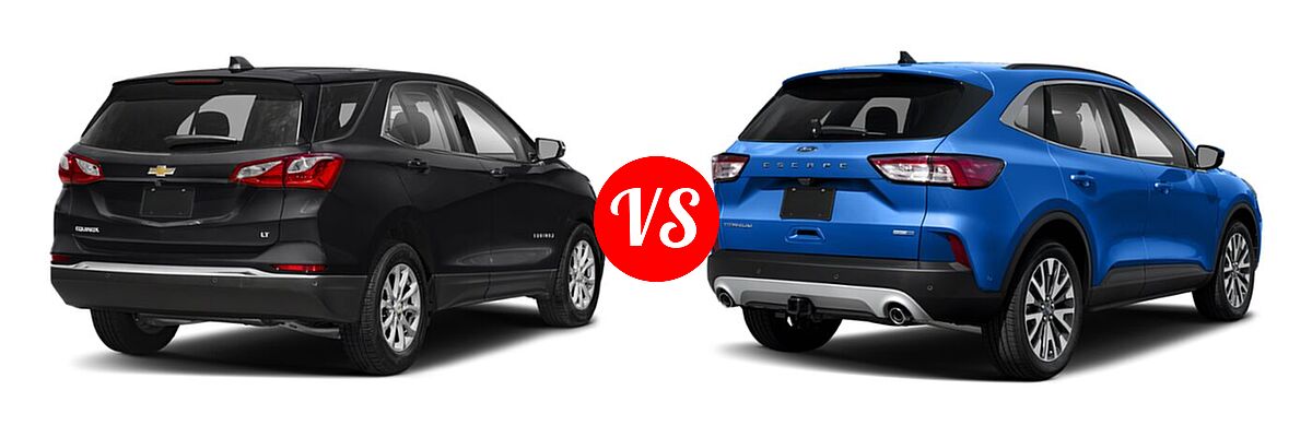 2021 Chevrolet Equinox SUV LT vs. 2021 Ford Escape SUV Titanium - Rear Right Comparison