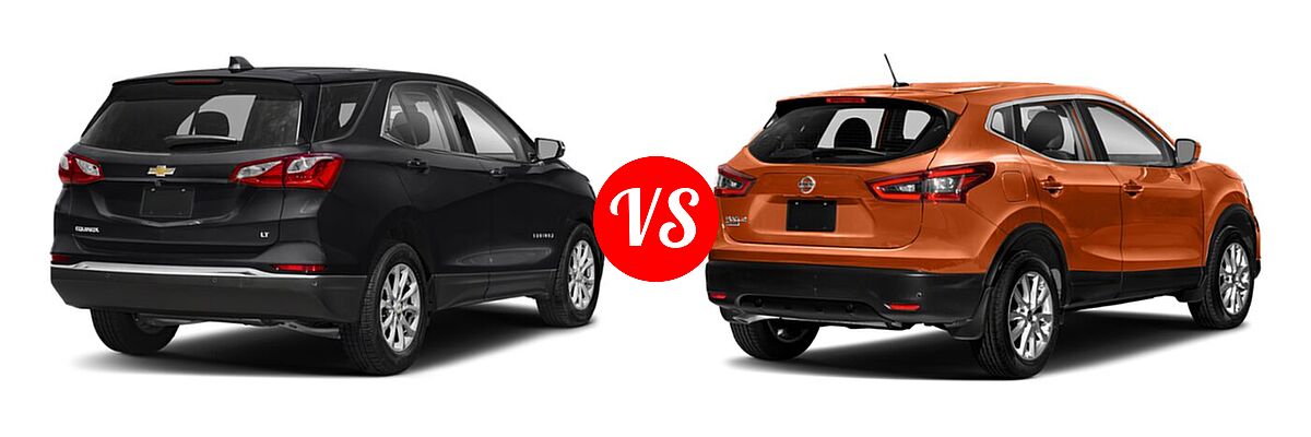 2021 Chevrolet Equinox SUV LT vs. 2021 Nissan Rogue Sport SUV S / SV - Rear Right Comparison
