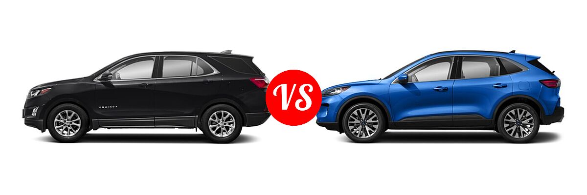 2021 Chevrolet Equinox SUV LT vs. 2021 Ford Escape SUV Titanium - Side Comparison
