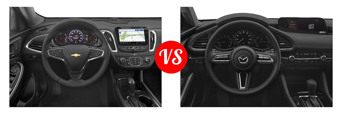 2021 Chevrolet Malibu Sedan Premier vs. 2021 Mazda 2 Sedan Preferred - Dashboard Comparison