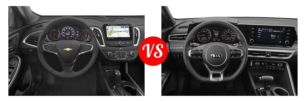 2021 Chevrolet Malibu Sedan Premier vs. 2021 Kia K5 Sedan GT-Line - Dashboard Comparison