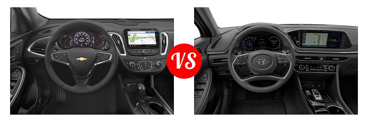 2021 Chevrolet Malibu Sedan Premier vs. 2021 Hyundai Sonata Sedan Limited - Dashboard Comparison