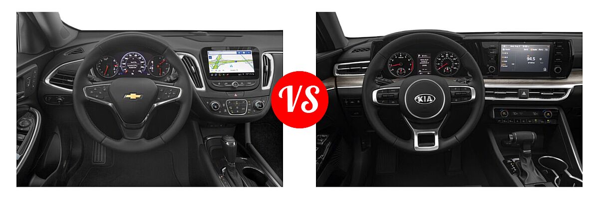 2021 Chevrolet Malibu Sedan Premier vs. 2021 Kia K5 Sedan EX - Dashboard Comparison