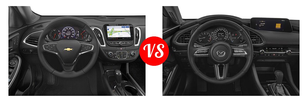 2021 Chevrolet Malibu Sedan Premier vs. 2021 Mazda 2 Sedan Premium - Dashboard Comparison