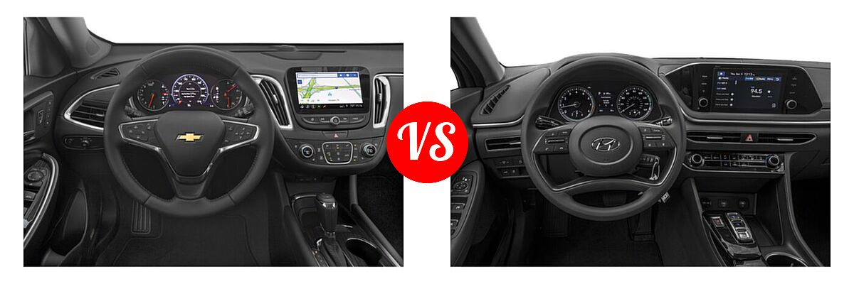 2021 Chevrolet Malibu Sedan Premier vs. 2021 Hyundai Sonata Sedan SE - Dashboard Comparison