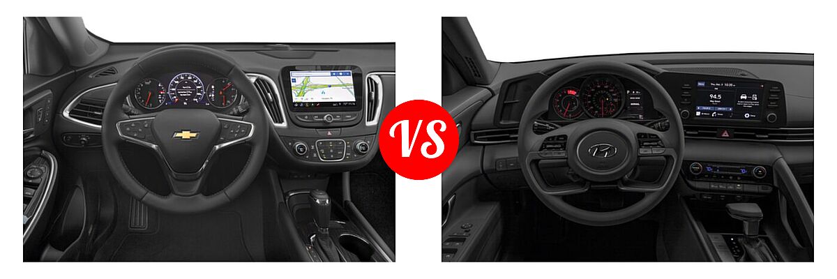 2021 Chevrolet Malibu Sedan Premier vs. 2021 Hyundai Elantra Sedan SEL - Dashboard Comparison