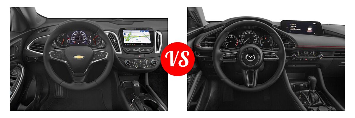 2021 Chevrolet Malibu Sedan Premier vs. 2021 Mazda 2 Sedan 2.5 Turbo - Dashboard Comparison
