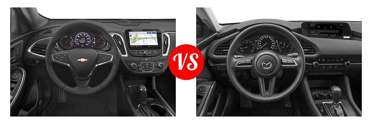 2021 Chevrolet Malibu Sedan Premier vs. 2021 Mazda 2 Sedan 2.5 S - Dashboard Comparison