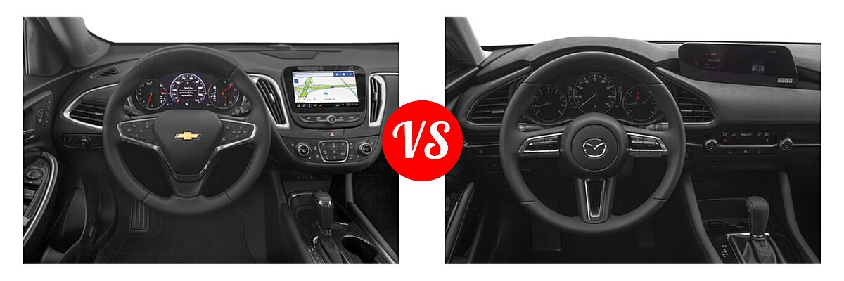 2021 Chevrolet Malibu Sedan Premier vs. 2021 Mazda 2 Sedan Select - Dashboard Comparison