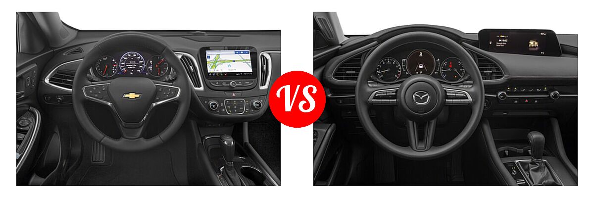 2021 Chevrolet Malibu Sedan Premier vs. 2021 Mazda 2 Sedan 2.0 - Dashboard Comparison