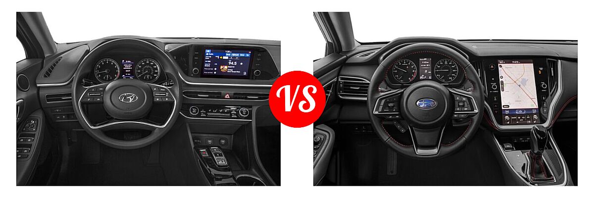 2021 Hyundai Sonata Sedan SEL / SEL Plus vs. 2021 Subaru Legacy Sedan Sport - Dashboard Comparison
