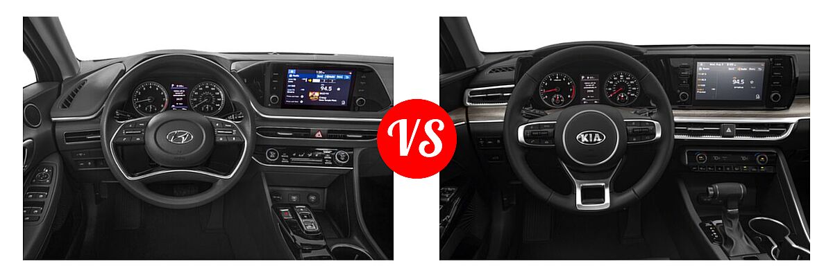 2021 Hyundai Sonata Sedan SEL / SEL Plus vs. 2021 Kia K5 Sedan EX - Dashboard Comparison