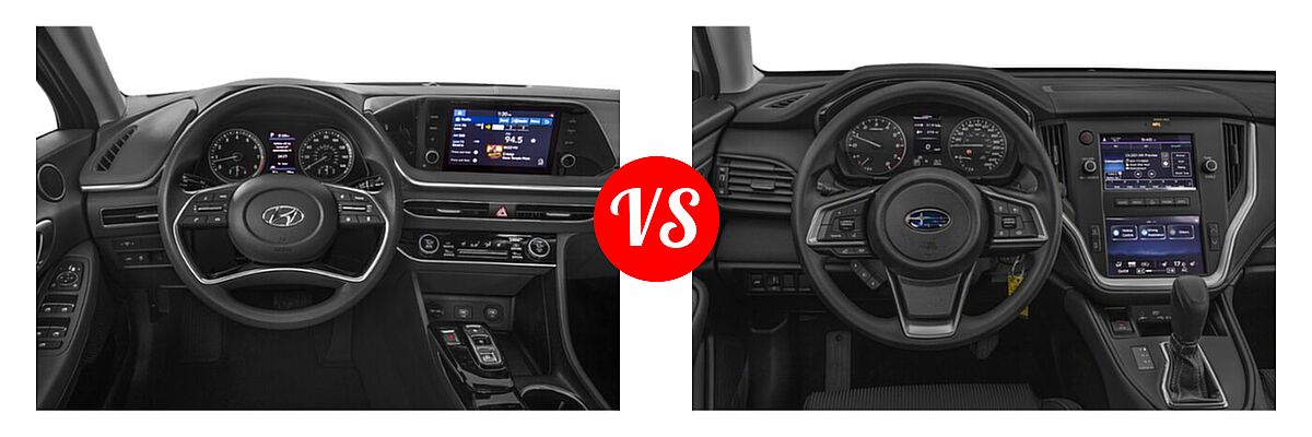 2021 Hyundai Sonata Sedan SEL / SEL Plus vs. 2021 Subaru Legacy Sedan CVT / Limited XT / Touring XT - Dashboard Comparison