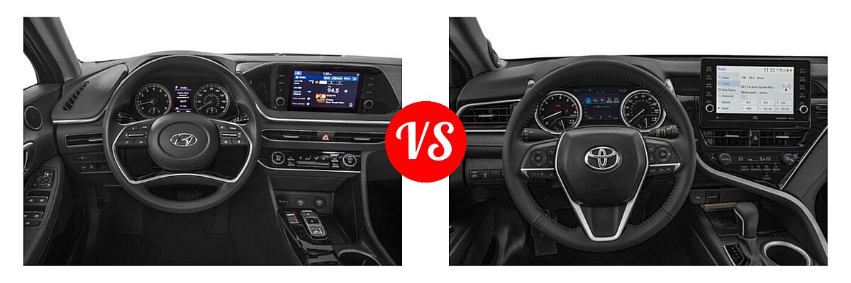 2021 Hyundai Sonata Sedan SEL / SEL Plus vs. 2021 Toyota Camry Sedan XLE / XLE V6 - Dashboard Comparison