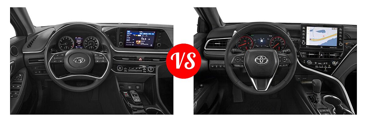 2021 Hyundai Sonata Sedan SEL / SEL Plus vs. 2021 Toyota Camry Sedan XSE / XSE V6 - Dashboard Comparison