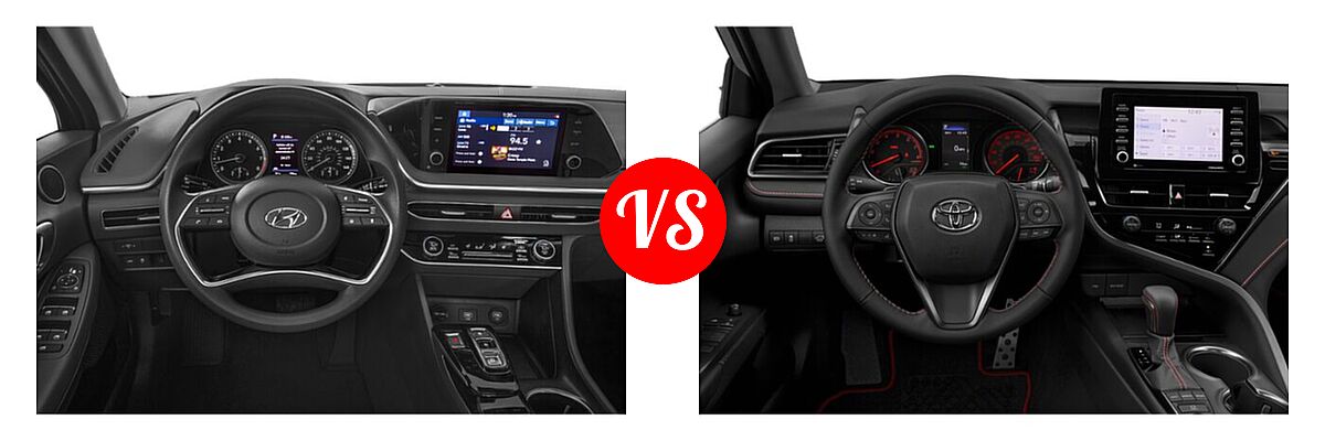 2021 Hyundai Sonata Sedan SEL / SEL Plus vs. 2021 Toyota Camry Sedan TRD V6 - Dashboard Comparison