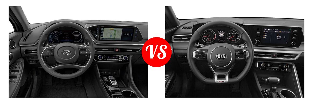 2021 Hyundai Sonata Sedan Limited vs. 2021 Kia K5 Sedan GT-Line - Dashboard Comparison