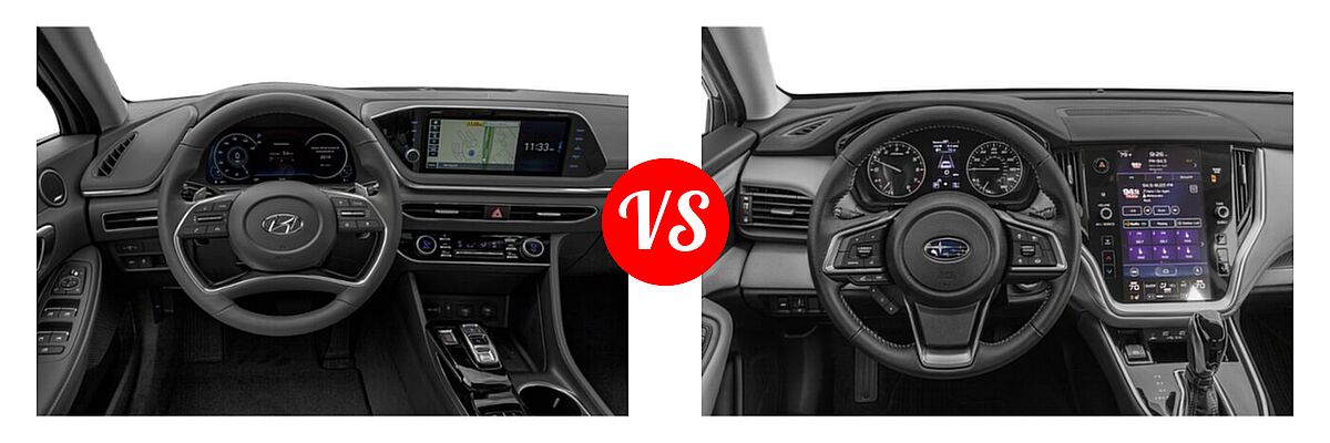 2021 Hyundai Sonata Sedan Limited vs. 2021 Subaru Legacy Sedan Premium - Dashboard Comparison