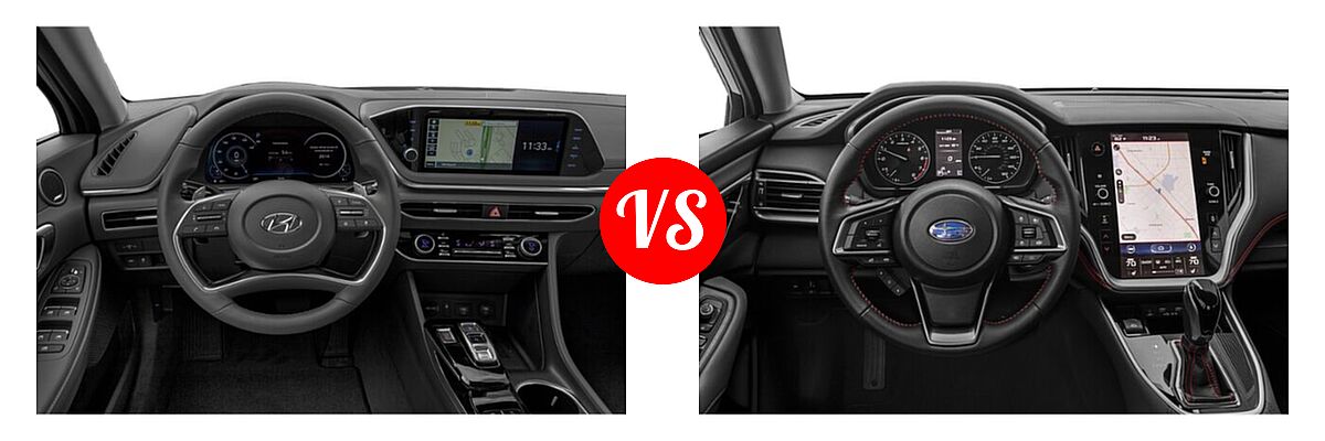 2021 Hyundai Sonata Sedan Limited vs. 2021 Subaru Legacy Sedan Sport - Dashboard Comparison