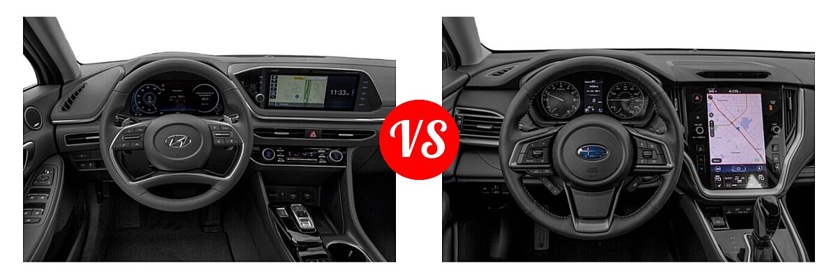 2021 Hyundai Sonata Sedan Limited vs. 2021 Subaru Legacy Sedan Limited - Dashboard Comparison